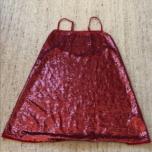 Free People Sparkling Red Sequin Top